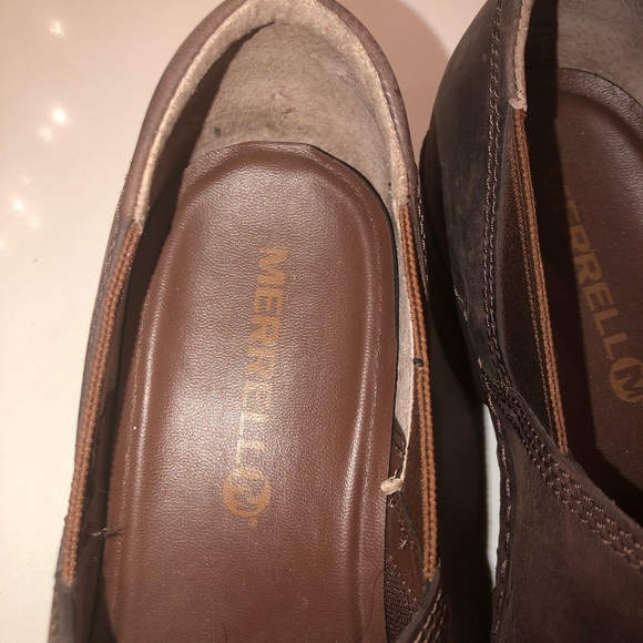 Merrill brown Leather Clogs - Picture 5 of 5